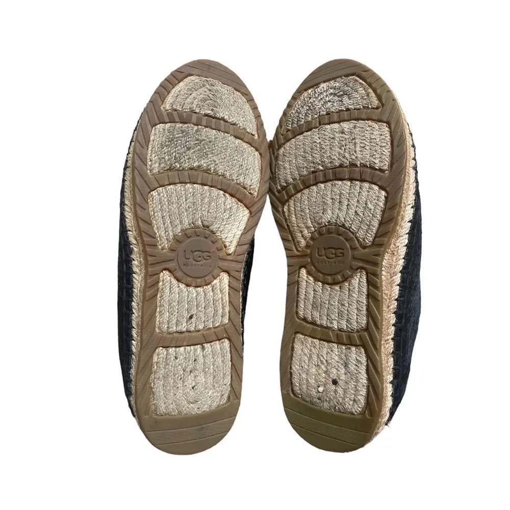 Ugg Black Calf Hair Sandrinne Espadrilles Flats Sz 7​​​​ - Picture 6 of 10